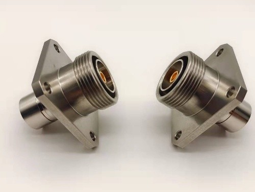 4.3-10 female to DIN7/16 female quick push-pull RF panel mount coaxial adapter