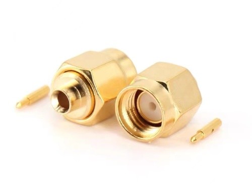 SMA male solder connector for flexible RG405 semi-rigid 086 cable
