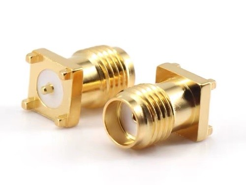 SMA female connector for PCB application with 4 pins, DC~6GHz