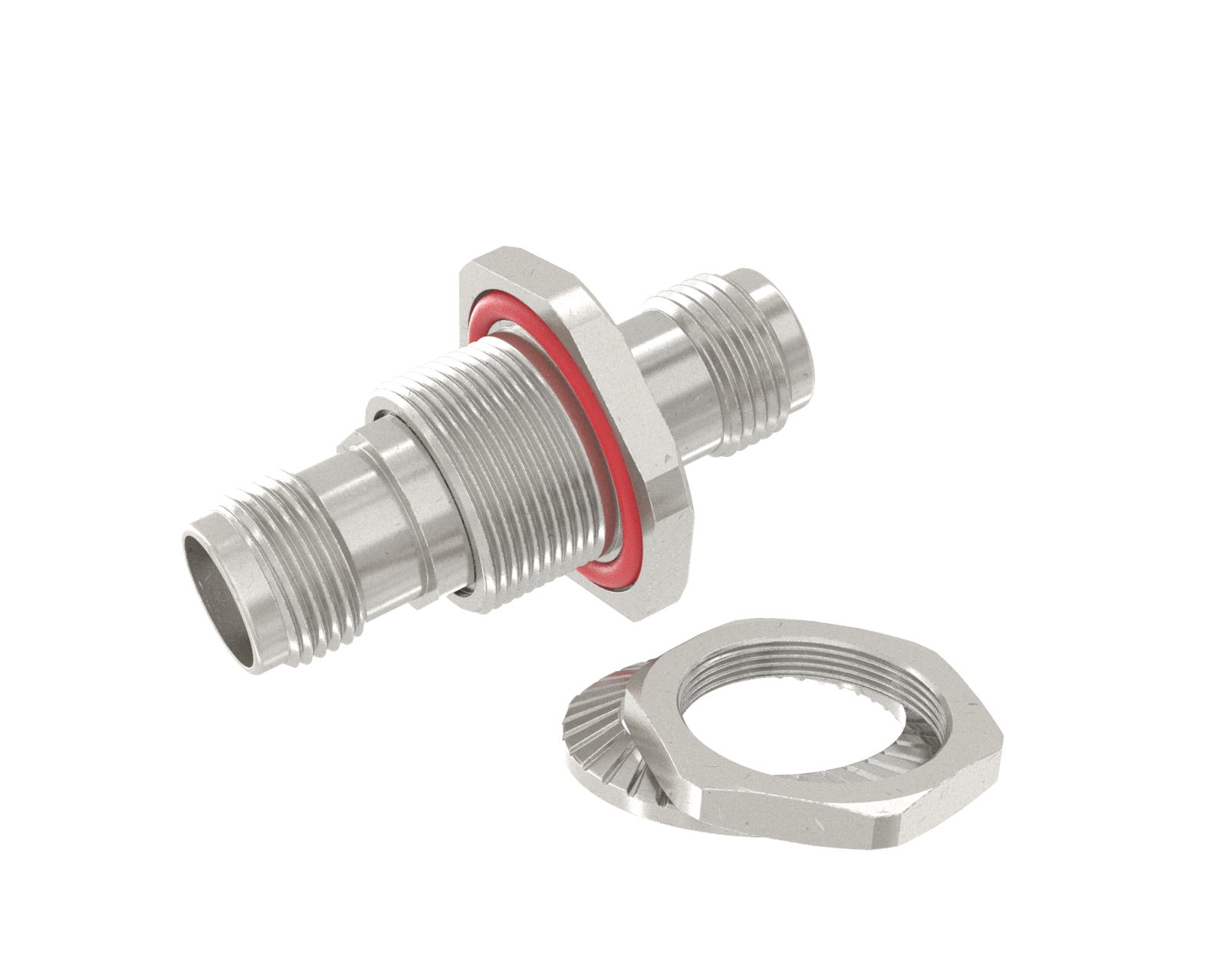 Hermetically Sealed TNC Female to TNC Female Bulkhead Mount Adapter, 18GHz