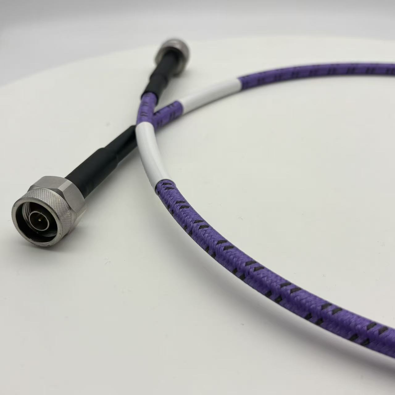 18G armored N male to N male Microwave cable assembly stainlee steel connector low VSWR phase stable RF coaxial cable