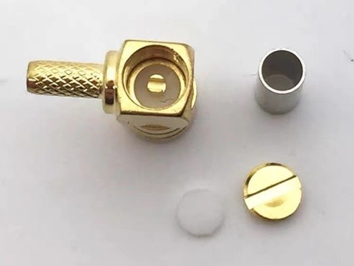 SMB Female Right Angle RF Coaxial Connector for cable RG142