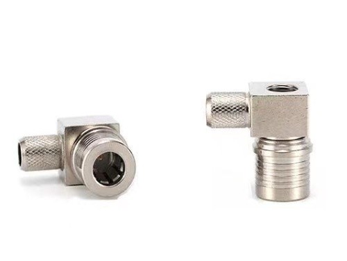 QMA male right angle coaxial connector for LMR240