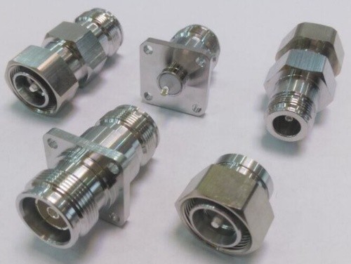 Mini DIN 4.310 RF coaxial connectors and adapters