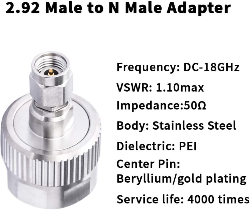 2.92mm Male to N Male Stainless Steel Adapter